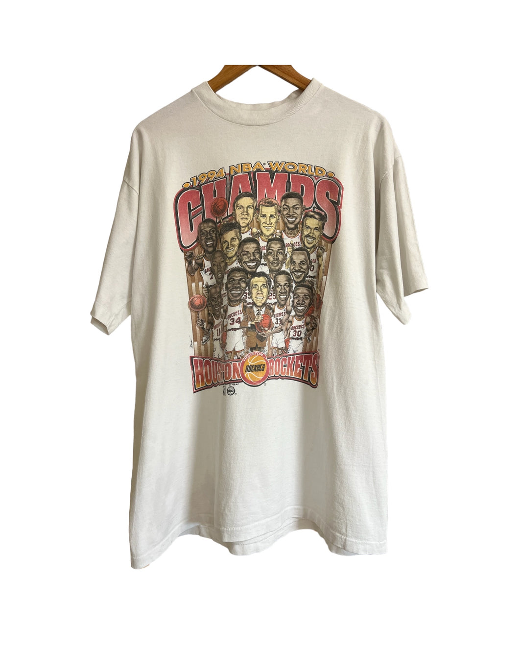 1994 HOUSTON ROCKETS WORLD CHAMPIONS Caricature TEE - XL