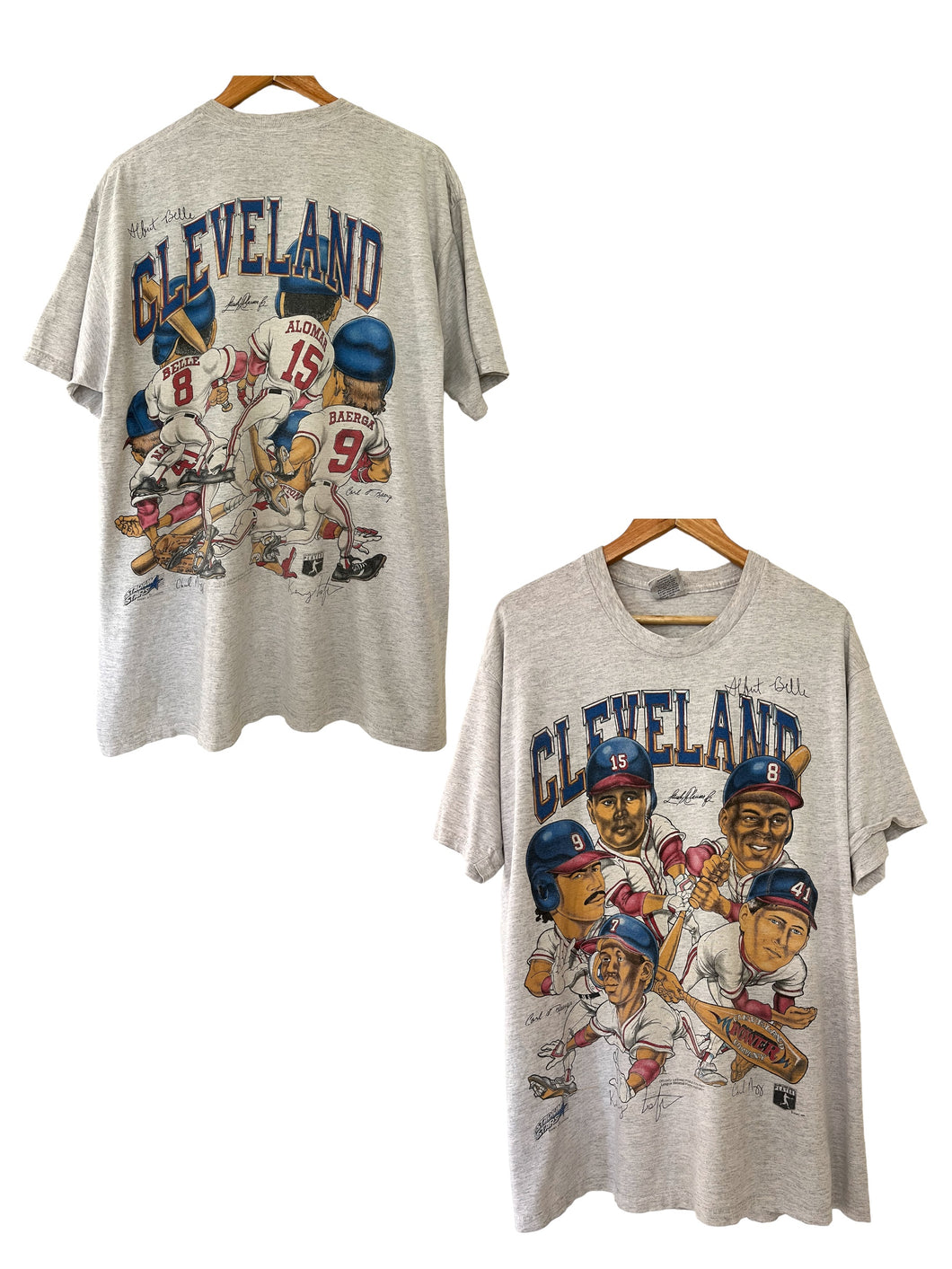 CLEVELAND INDIANS MLB DOUBLE SIDED CARICATURE TEE - XL