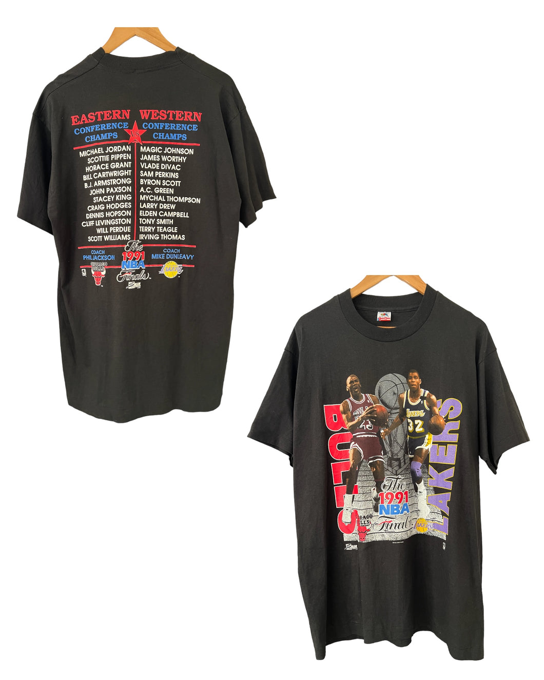 1991 NBA FINALS JORDAN VS MAGIC FRONT/BACK TEE - XL