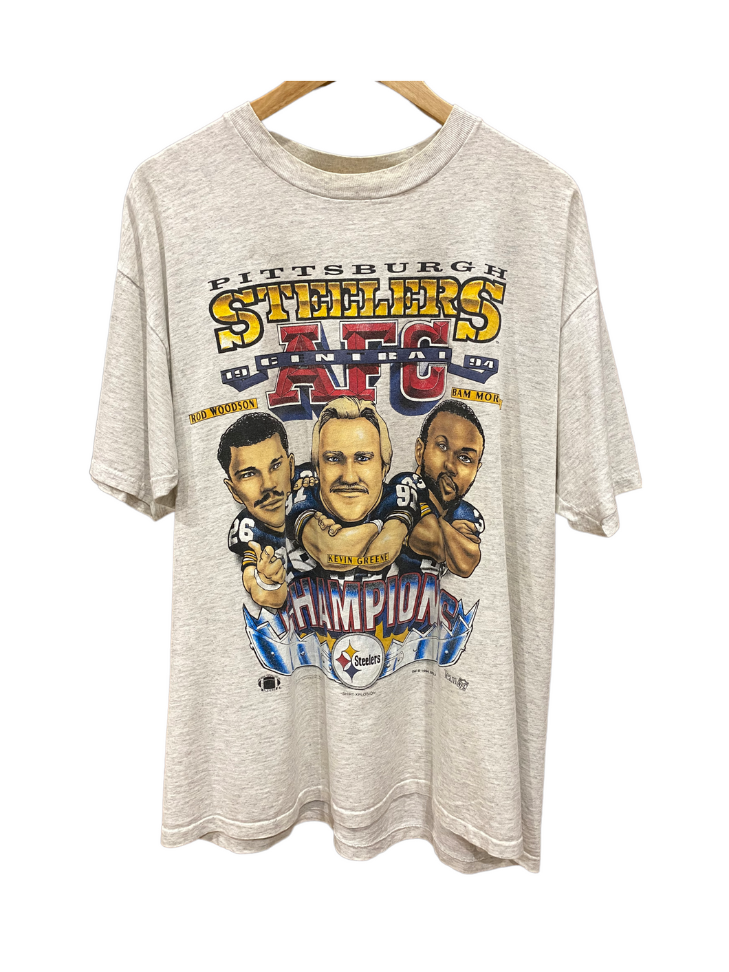 1994 PITTSBURGH STEELERS CARICATURE AFC CHAMPIONS TEE - XL